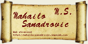 Mahailo Sanadrović vizit kartica